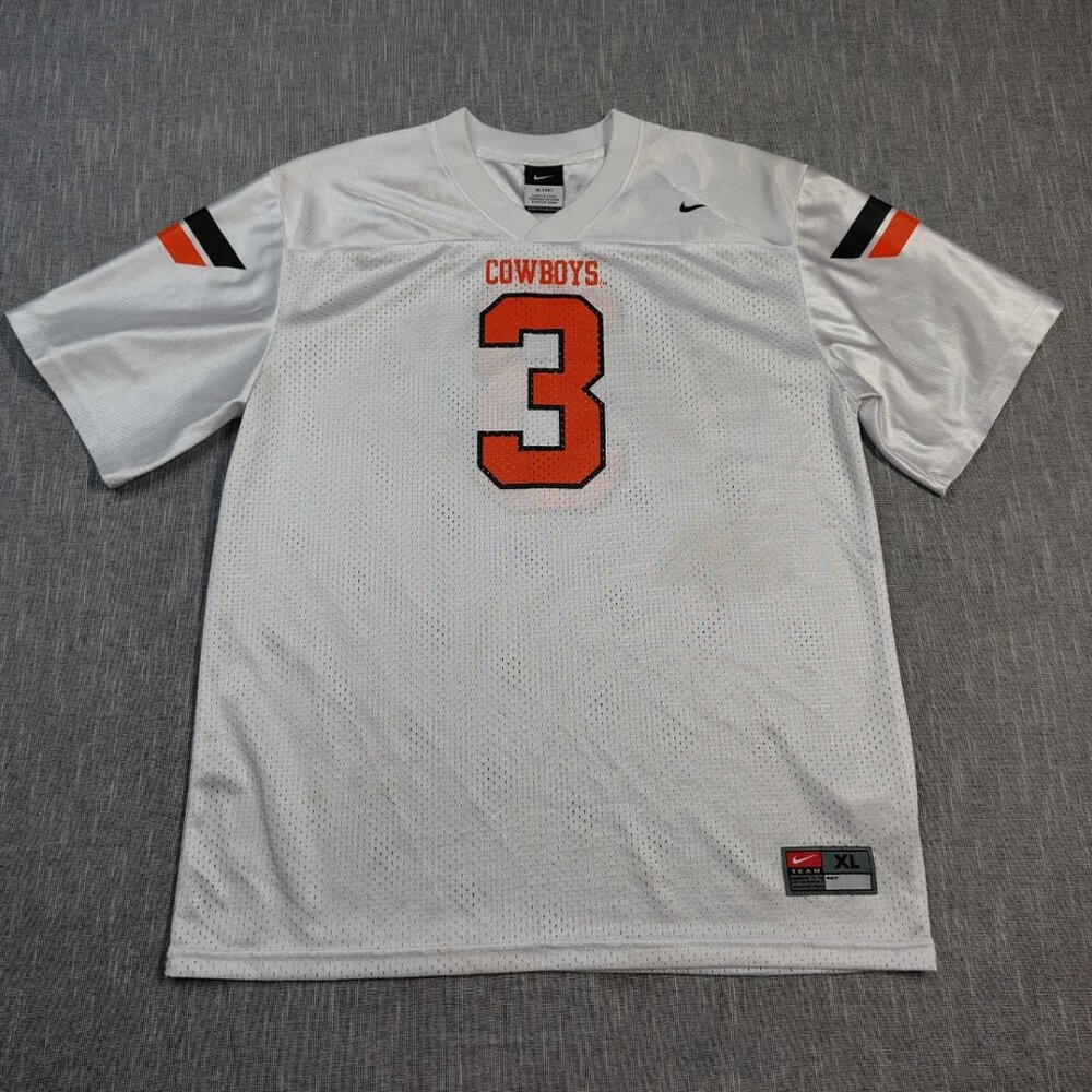 VINTAGE Nike Oklahoma State Cowboys Jersey Boys Size XL (20) White Orange